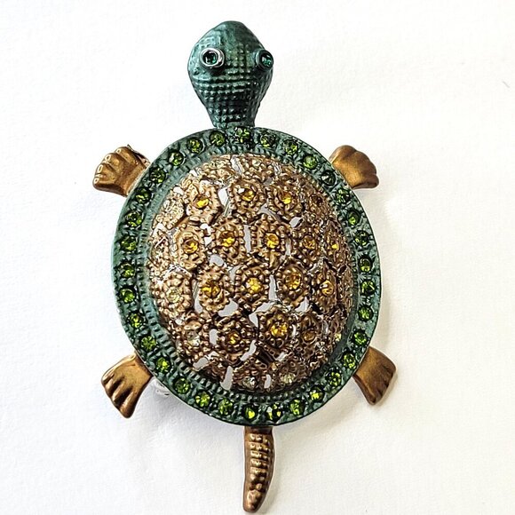Sea Turtle Brooch Pin Tortoise Brooch - Picture 1 of 10